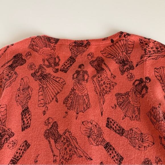 Twelve by Twelve Coral Pink and Black Fashionista Women Print Cardigan Medium - Picture 8 of 12